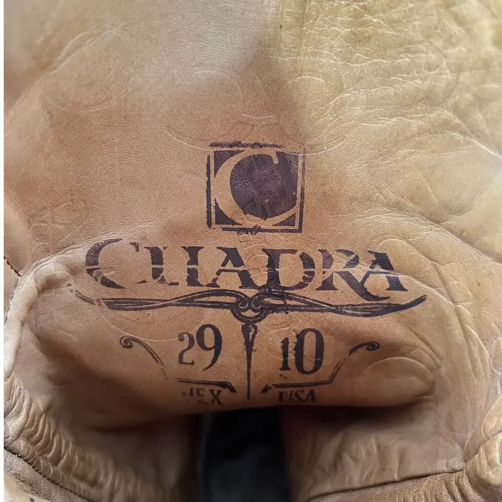 Cuadra Men’s Stingray Black Leather Square Toe Cowboy Boot Size US 10 D